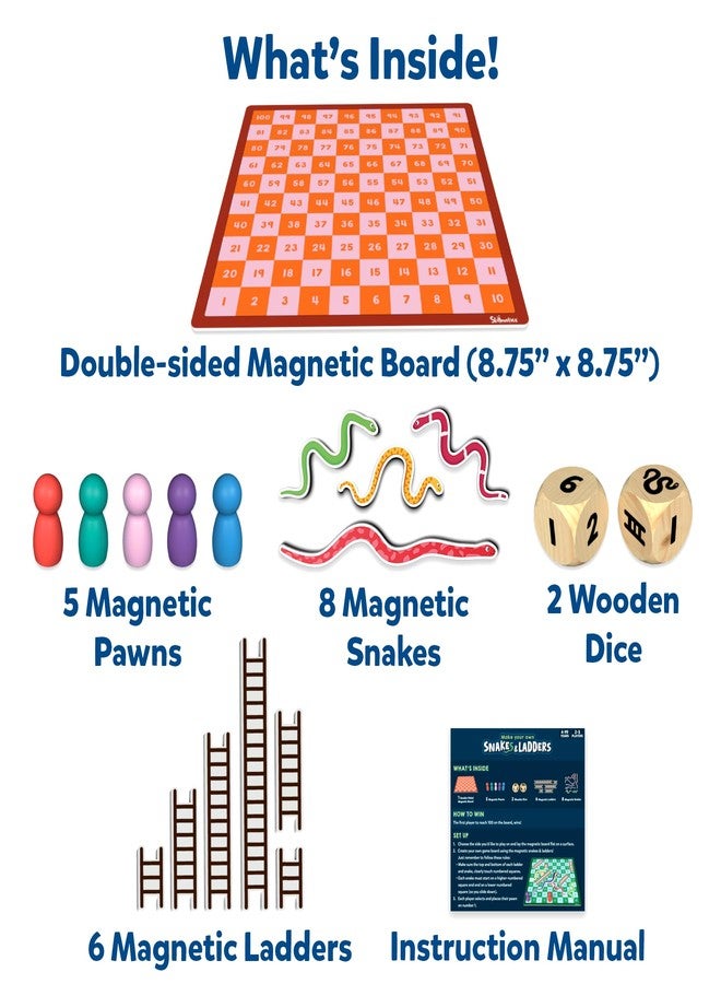 Skillmatics Snakes & Ladders - Magnetic & Customisable Board Game with a Twist, Classic Strategy Game for Family Game Night, Travel Toy & Gift for Boys, Girls, Teens & Adults, 2-5 Players - Image 3